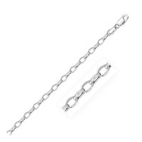 14k White Gold Oval Rolo Chain (4.6 mm) | - Forever in Harmony