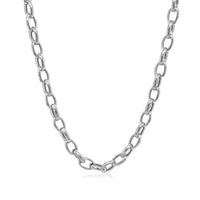 14k White Gold Oval Rolo Chain (4.6 mm) | - Forever in Harmony