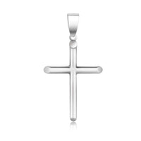 14k White Gold Slim Cross with Tapered Ends Pendant - Forever in Harmony