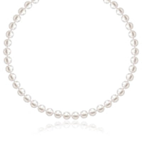 14k Yellow Gold Necklace with White Freshwater Cultured Pearls (6.0mm to 6.5mm) - Forever in Harmony