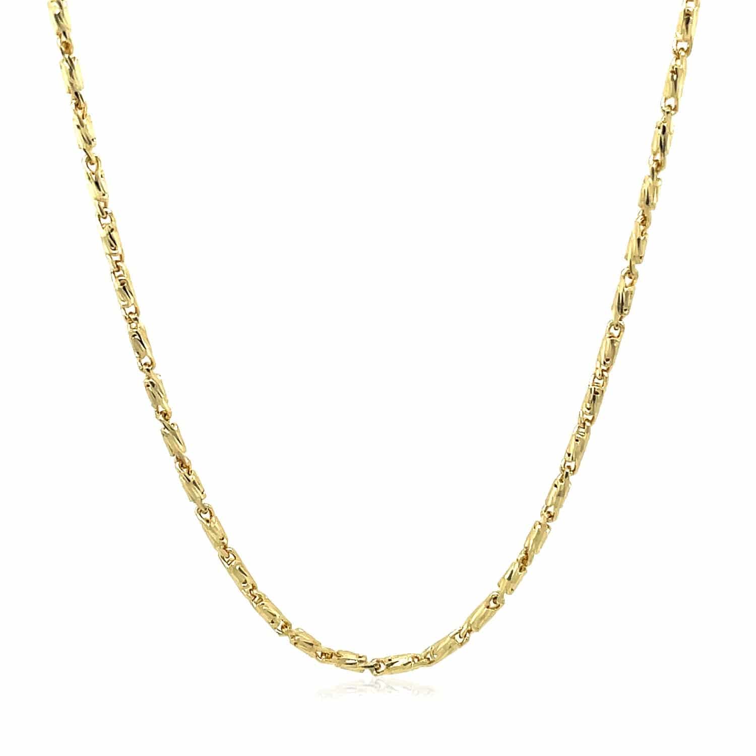 Diamond Cut Fancy Links Pendant Chain in Yellow Gold (1.50 mm) - Forever in Harmony