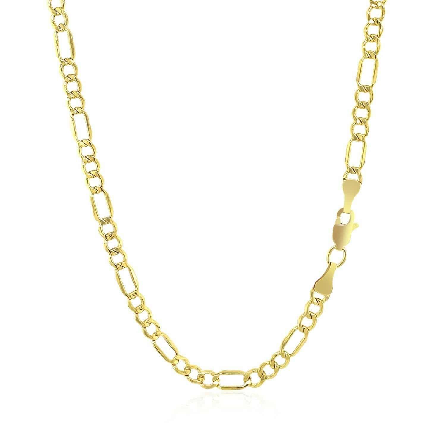 14k Yellow Gold Lite Figaro Chain (3.70 mm) | - Forever in Harmony