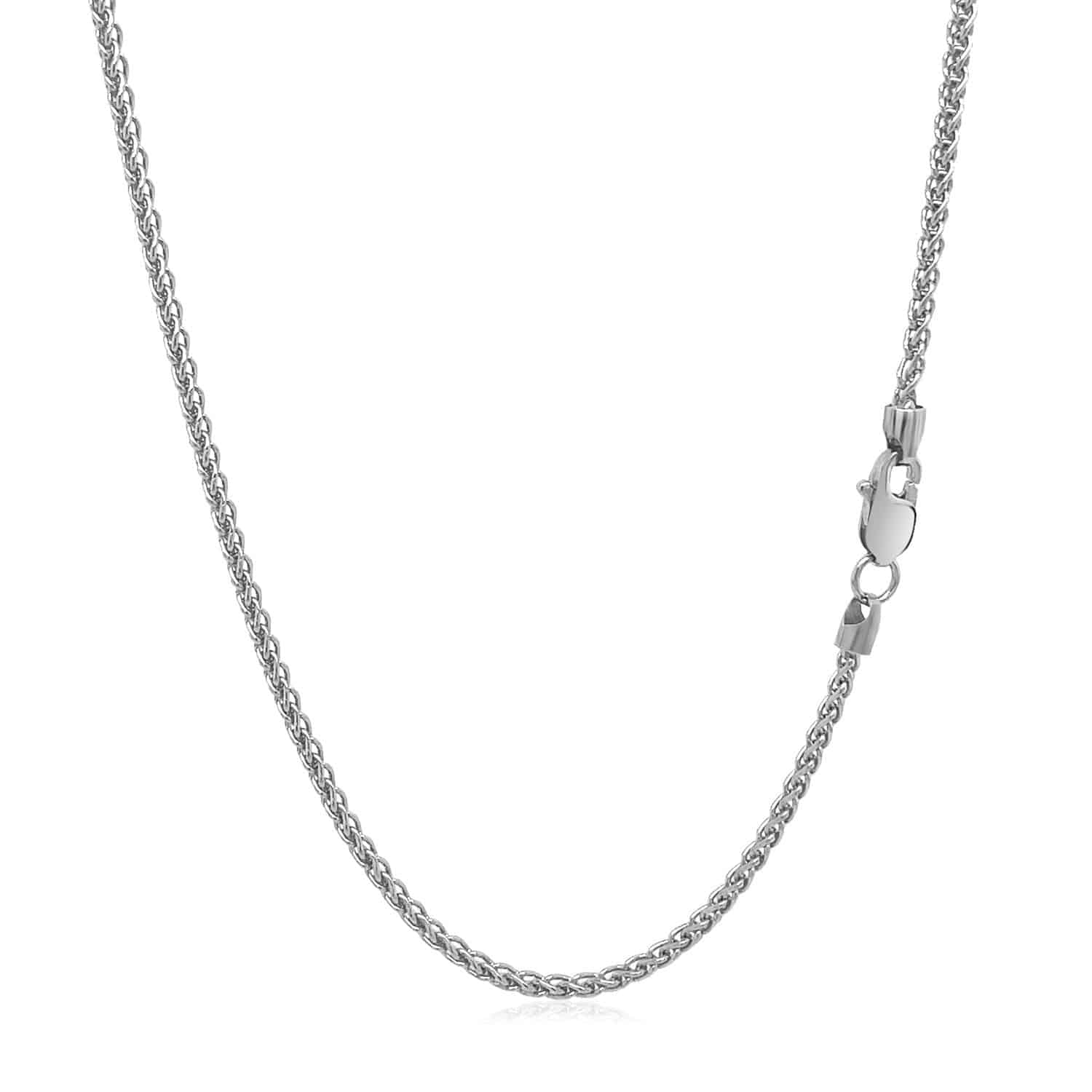 14k White Gold Round Wheat Chain (1.5 mm) - Forever in Harmony