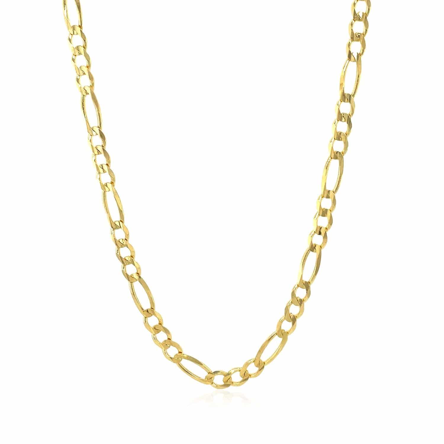 10K Yellow Gold Solid Figaro Chain (3.70 mm) - Forever in Harmony