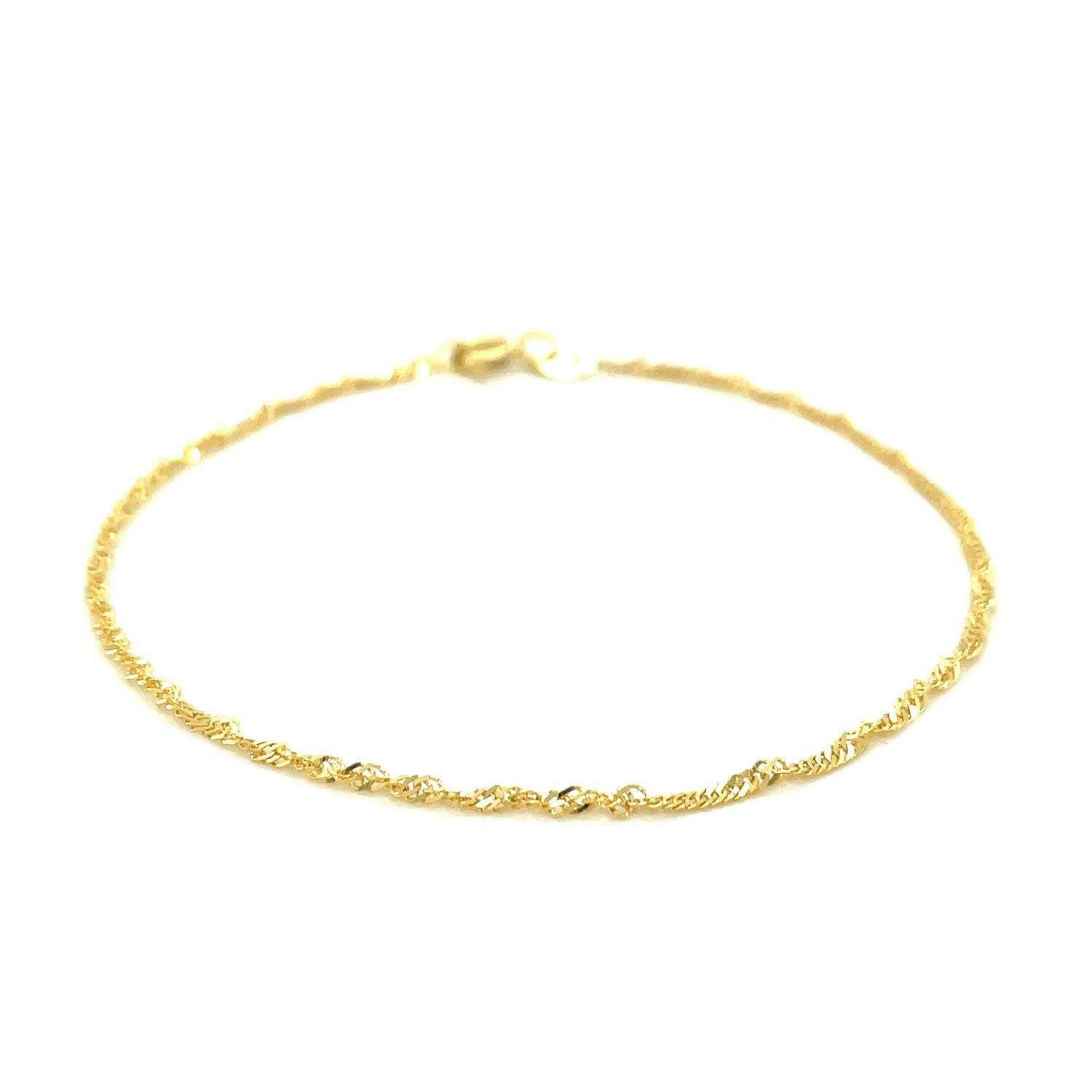 10k Yellow Gold Singapore Anklet 1.5mm |