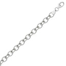 Sterling Silver Rhodium Plated Fancy Charm Bracelet (6.70 mm) | - Forever in Harmony