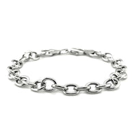 Sterling Silver Rhodium Plated Fancy Charm Bracelet (6.70 mm) | - Forever in Harmony