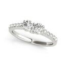 14k White Gold Round Two Stone Diamond Ring (3/4 cttw) - Forever in Harmony