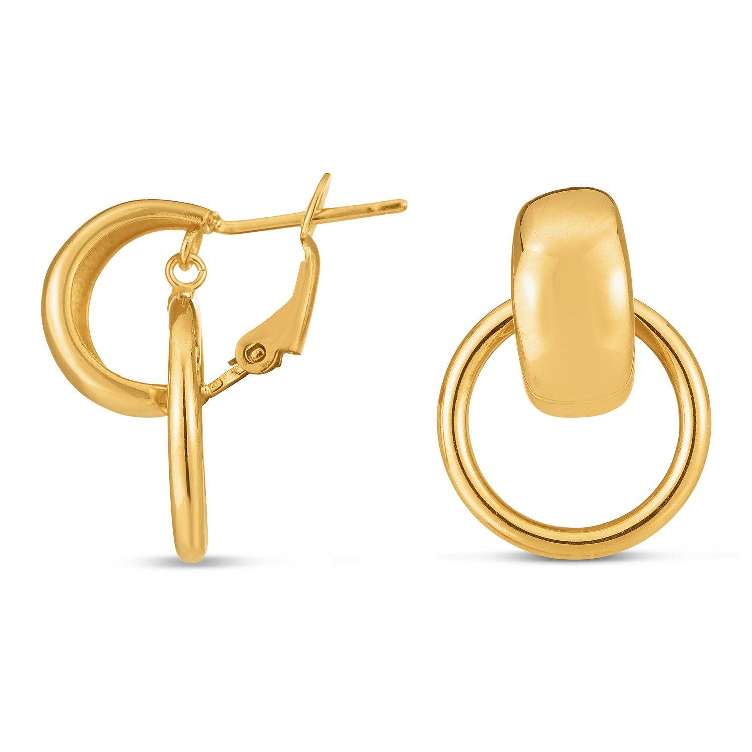 14k Yellow Gold Interlocking Omega Hoops - Forever in Harmony