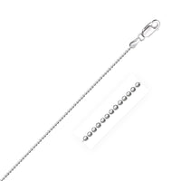 14k White Gold Diamond-Cut Bead Chain (1.10 mm) - Forever in Harmony