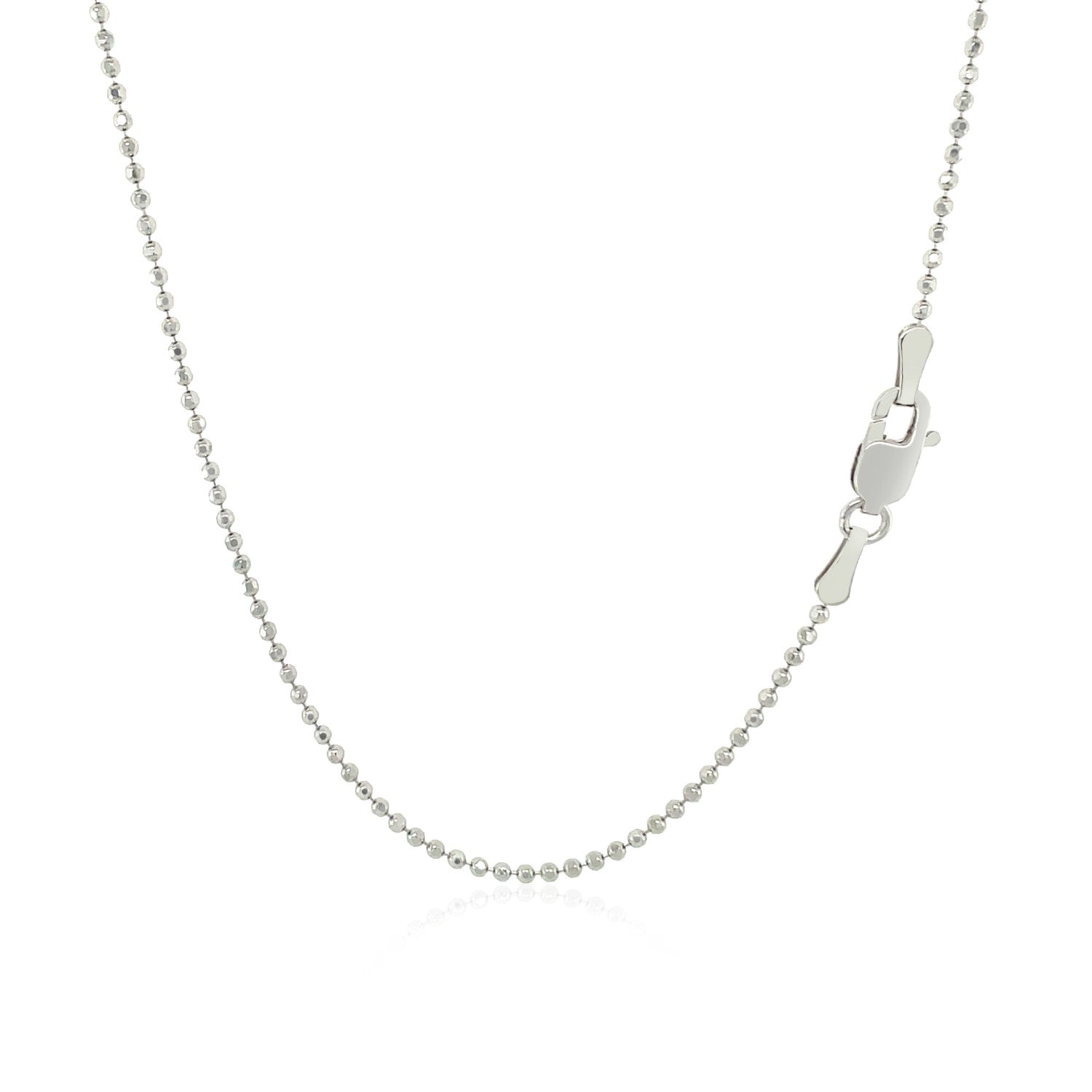 14k White Gold Diamond-Cut Bead Chain (1.10 mm) - Forever in Harmony