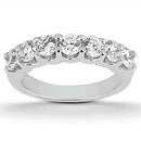 14k White Gold Diamond Scalloped Shared U Prong Setting Wedding Ring Band - Forever in Harmony