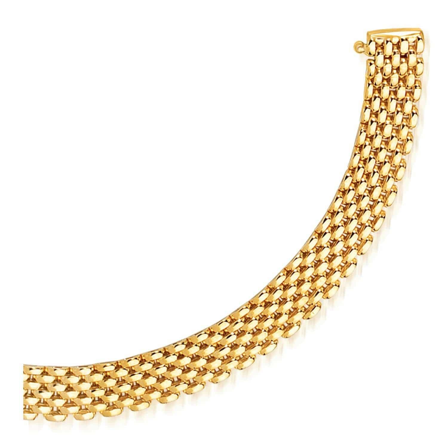 14k Yellow Gold Flexible Panther Line Bracelet (9.00 mm) |