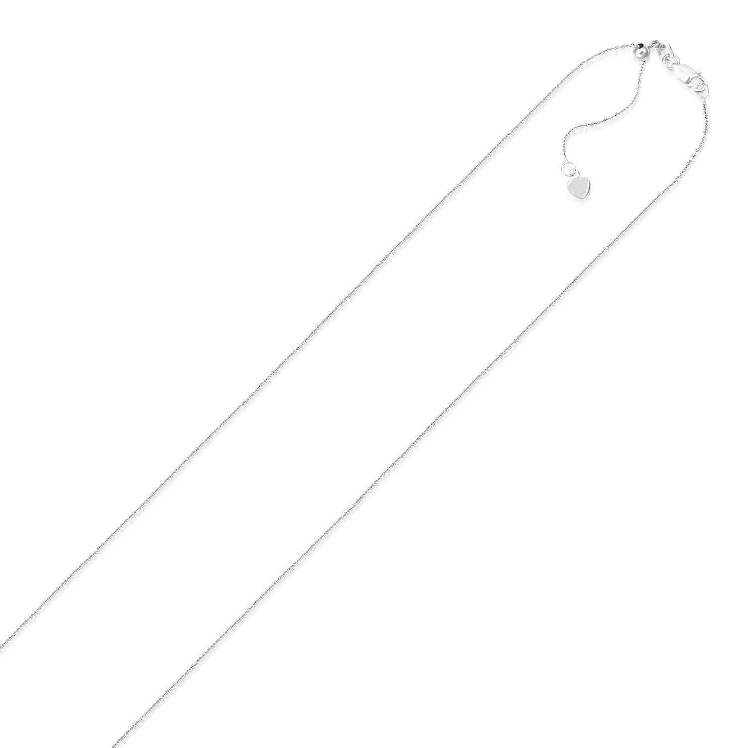 14k White Gold Adjustable Cable Chain (1.10 mm) | 22''