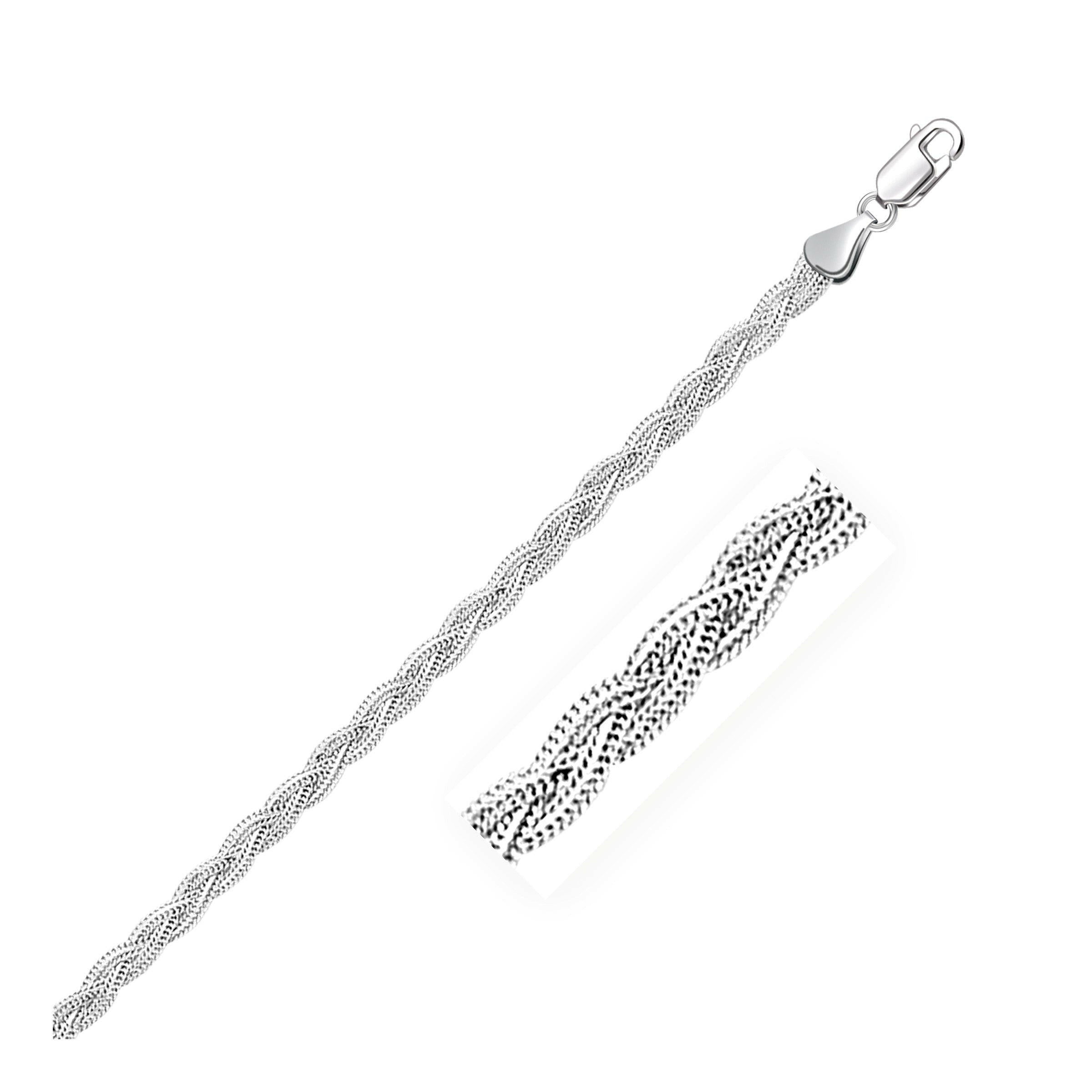 14k White Gold Braided Bracelet  (3.50 mm) |