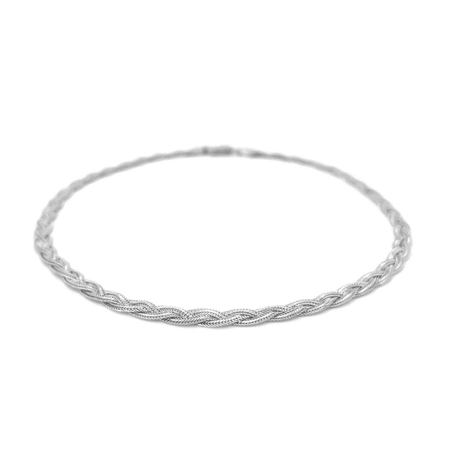 14k White Gold Braided Bracelet  (3.50 mm) | - Forever in Harmony