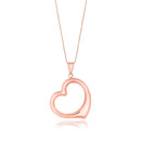 14k Rose Gold Floating Heart Drop Pendant - Forever in Harmony