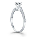 14k White Gold Open Shank Bypass Diamond Engagement Ring - Forever in Harmony