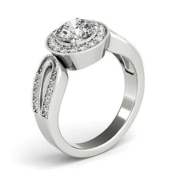 14k White Gold Teardrop Split Band Diamond Engagement Ring (1 1/3 cttw) - Forever in Harmony