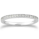 14k White Gold Micro-pave Diamond Wedding Ring Band Set 3/4 Around - Forever in Harmony