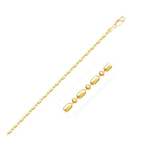 14k Yellow Gold Diamond-Cut Alternating Bead Chain (1.30 mm) - Forever in Harmony