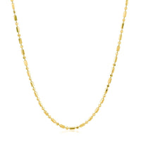 14k Yellow Gold Diamond-Cut Alternating Bead Chain (1.30 mm) - Forever in Harmony