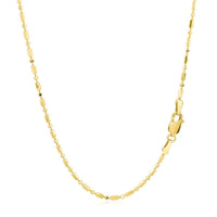 14k Yellow Gold Diamond-Cut Alternating Bead Chain (1.30 mm) - Forever in Harmony