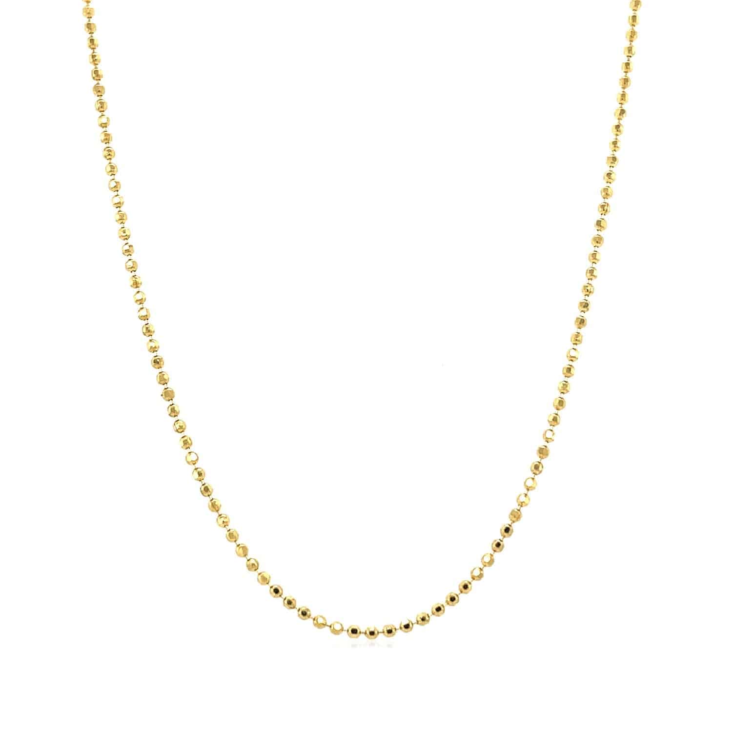 14k Yellow Gold Diamond-Cut Bead Chain (1.10 mm) - Forever in Harmony