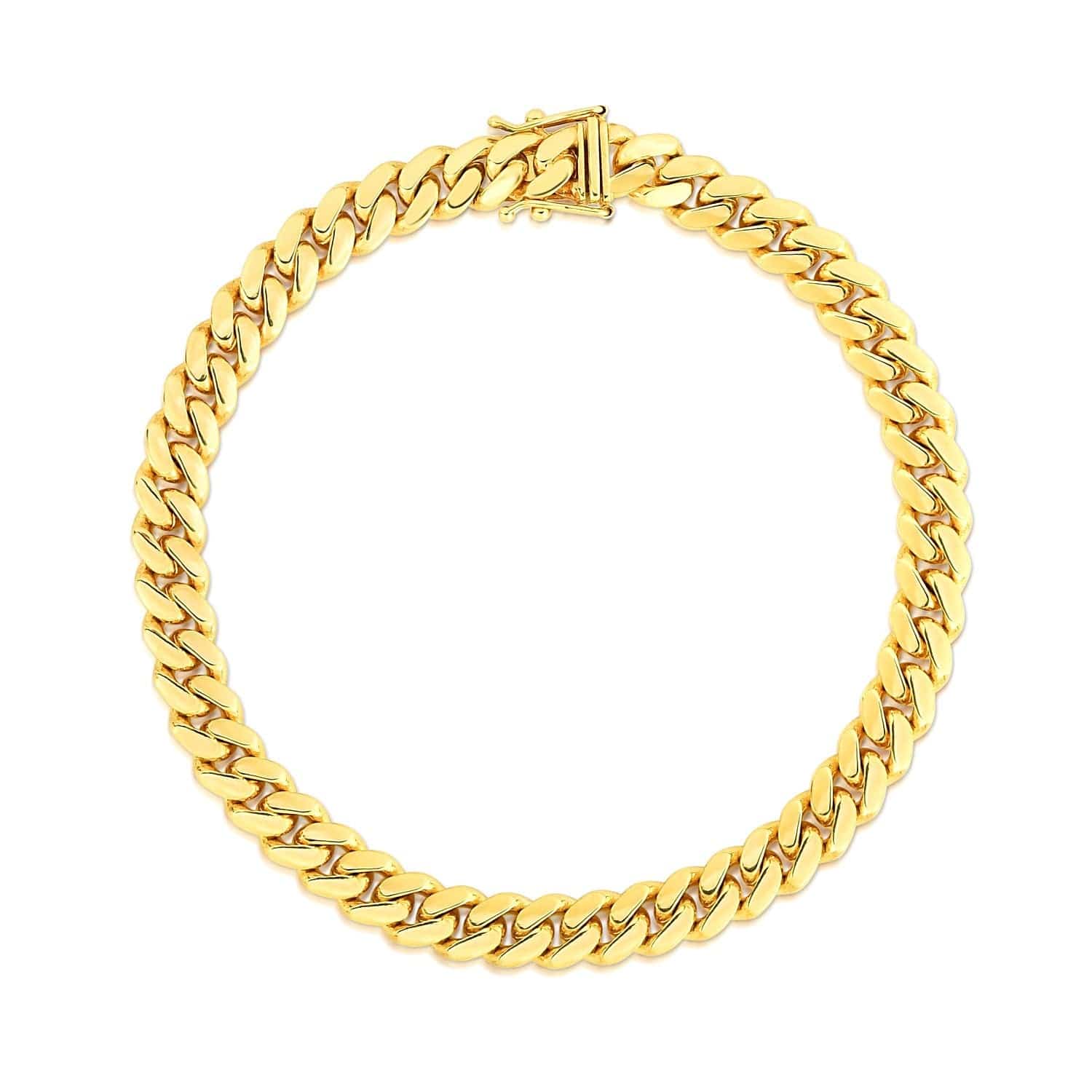 10k Yellow Gold Classic Miami Cuban Solid Bracelet (7.10 mm) | 8.5 - Forever in Harmony