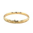 14k Yellow Gold Domed Bangle with a Weave Motif (6.00 mm) | - Forever in Harmony