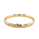 14k Yellow Gold Domed Bangle with a Weave Motif (6.00 mm) | 7'' - Forever in Harmony