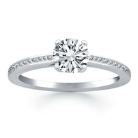 14k White Gold Channel Set Cathedral Engagement Ring - Forever in Harmony