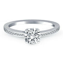 14k White Gold Channel Set Cathedral Engagement Ring - Forever in Harmony