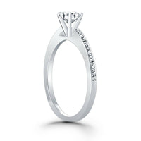 14k White Gold Channel Set Cathedral Engagement Ring - Forever in Harmony