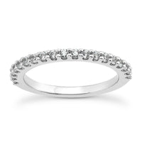 14k White Gold Shared Prong Diamond Wedding Ring Band with U Settings - Forever in Harmony