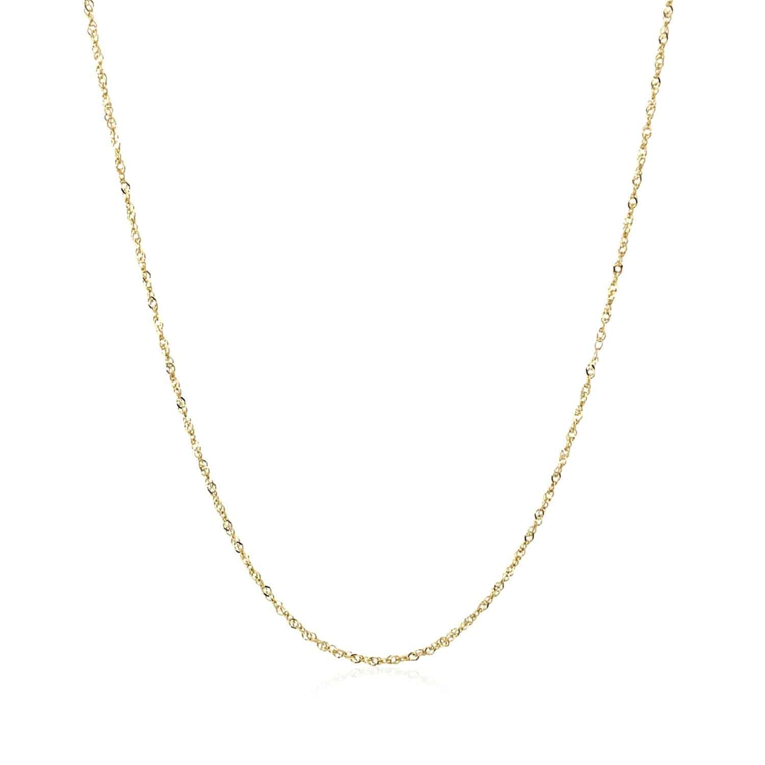 10k Yellow Gold Singapore Chain 0.8mm (0.80 mm) - Forever in Harmony