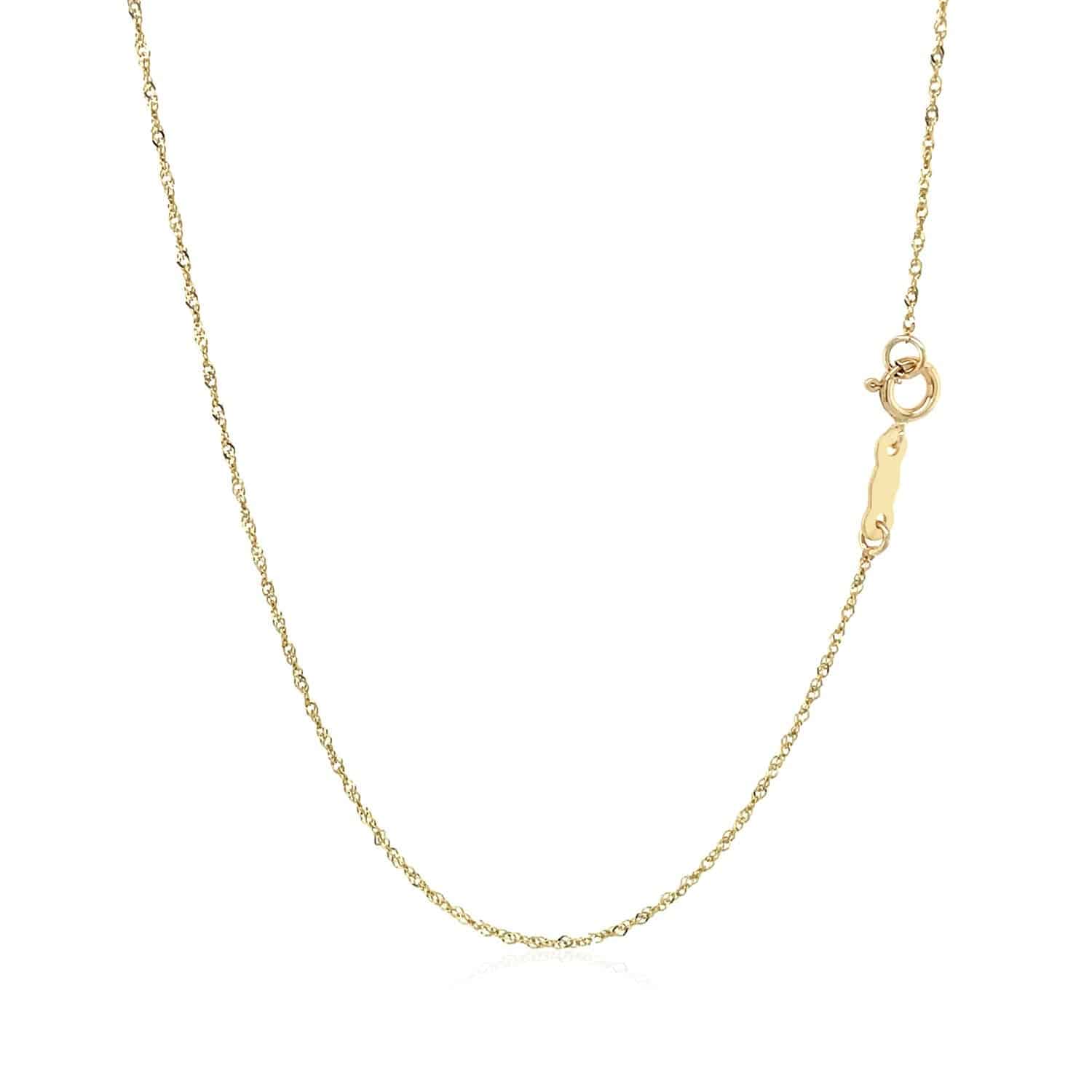 10k Yellow Gold Singapore Chain 0.8mm (0.80 mm) - Forever in Harmony