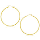 14k Yellow Gold Polished Hoop Earrings (2x55mm) - Forever in Harmony