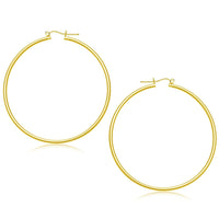 14k Yellow Gold Polished Hoop Earrings (2x55mm) - Forever in Harmony