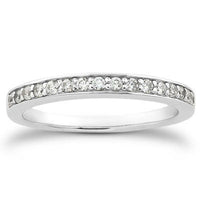 14k White Gold Pave Diamond Wedding Ring Band Set 1/2 Around - Forever in Harmony