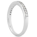 14k White Gold Pave Diamond Wedding Ring Band Set 1/2 Around - Forever in Harmony