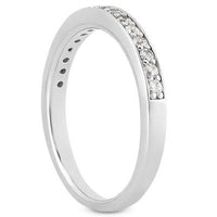 14k White Gold Pave Diamond Wedding Ring Band Set 1/2 Around - Forever in Harmony