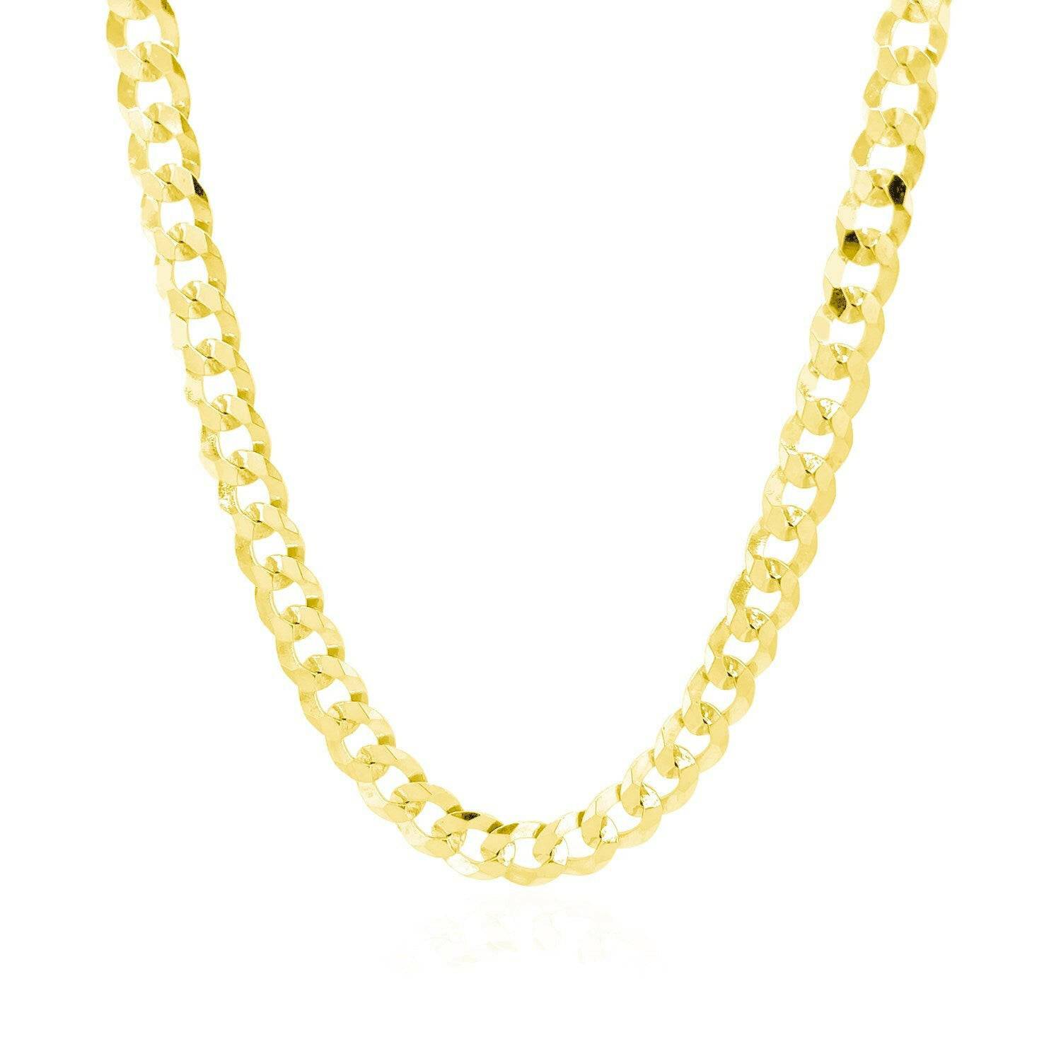 14k Yellow Gold Solid Curb Chain (5.70 mm) | - Forever in Harmony