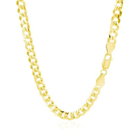 14k Yellow Gold Solid Curb Chain (5.70 mm) | - Forever in Harmony