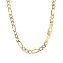 14K Yellow Gold Solid Pave Figaro Chain (3.80 mm) - Forever in Harmony