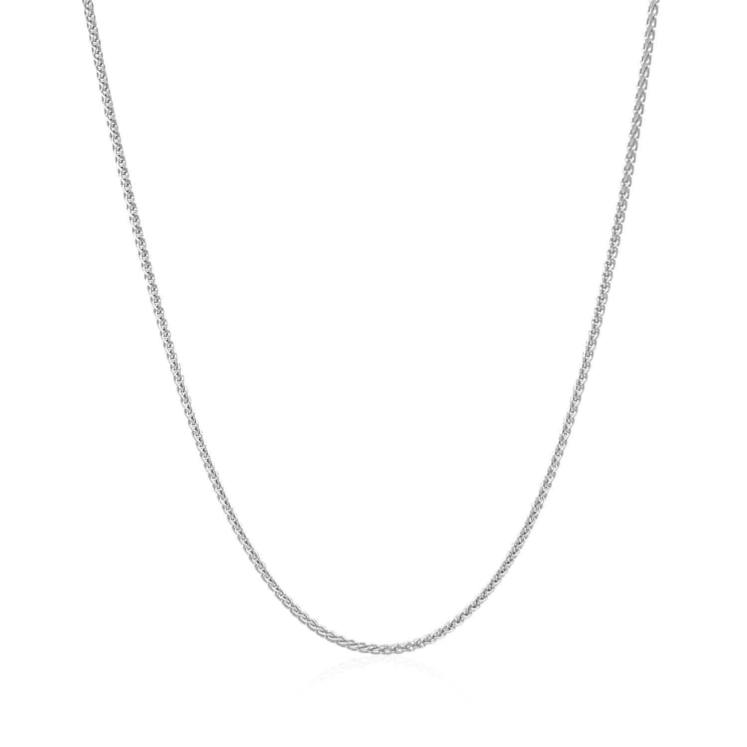 14k White Gold Round Wheat Chain (1.00 mm) - Forever in Harmony