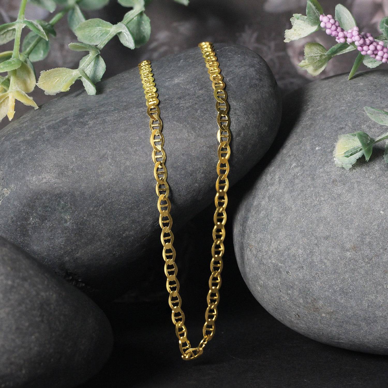 14k Yellow Gold Mariner Link Chain (3.20 mm) - Forever in Harmony