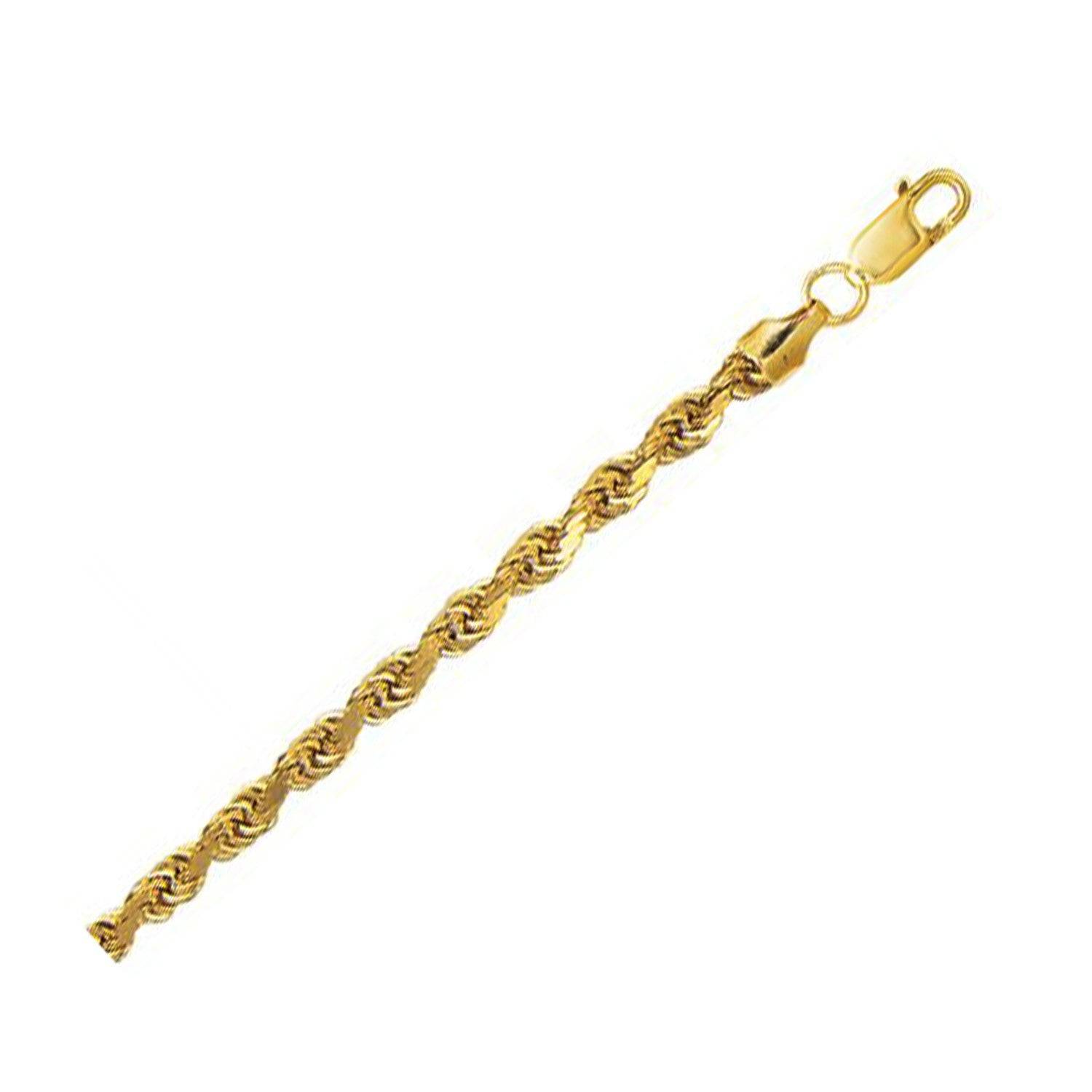 10k Yellow Gold Lite Rope Bracelet (5.00 mm) | 8