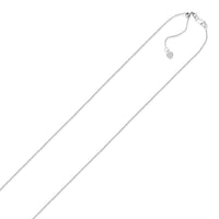 10k White Gold Adjustable Cable Chain (1.10 mm) - Forever in Harmony