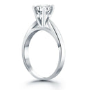 14k White Gold Tapered Cathedral Solitaire Engagement Ring - Forever in Harmony